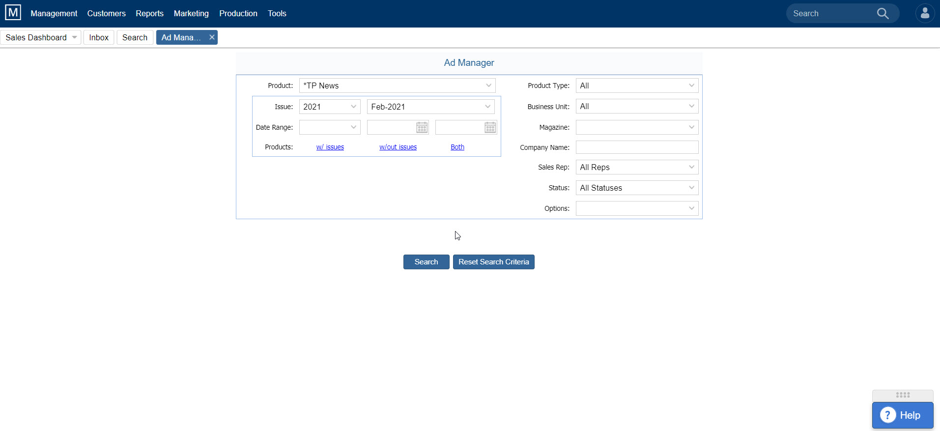 magazine advertising & ad sales software